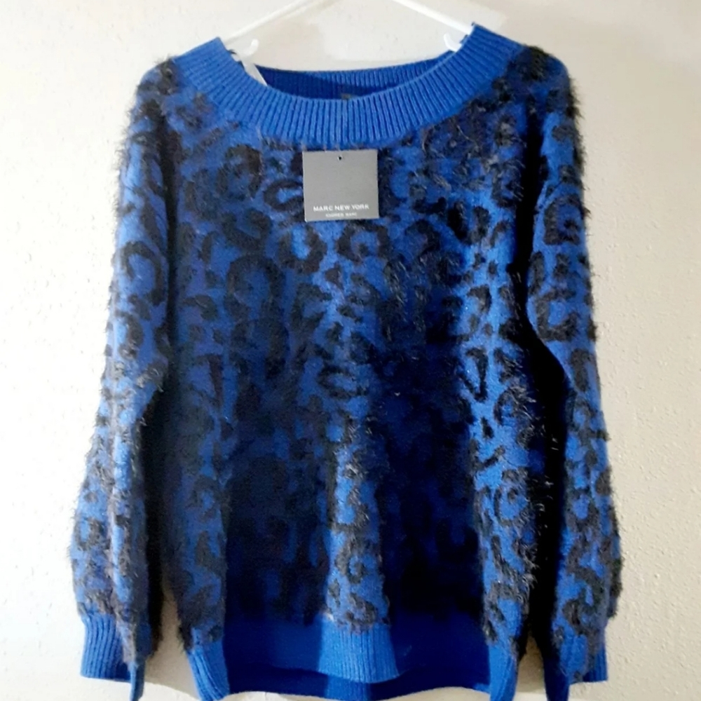 New Marc New York Cheetah Print Soft Cozy Sweater